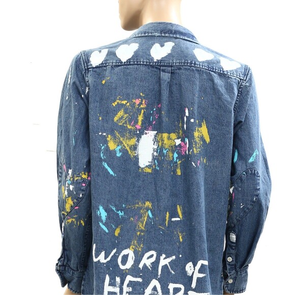 Kerri Rosenthal Mia Studio Shirt Top Long Sleeve Printed Artwork S NWD 285389 - Picture 12 of 16